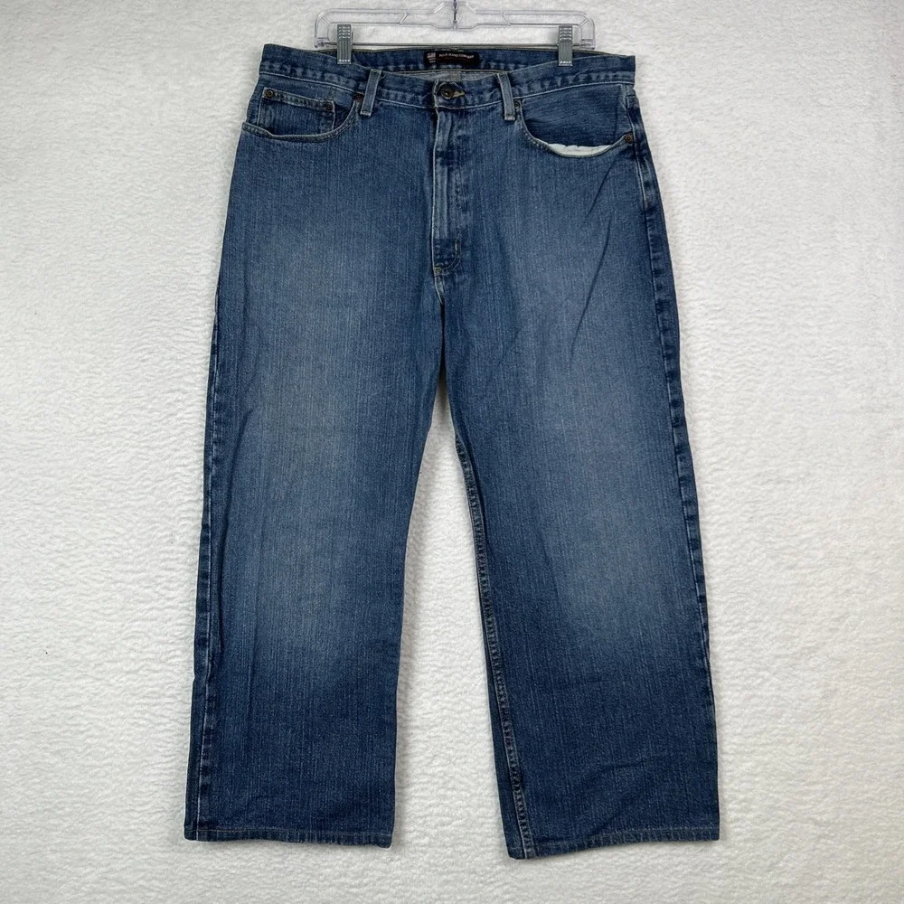 Polo‎ Ralph Lauren RL Woodrow Jeans Baggy Denim Wide Leg Y2K Pants Mens 36x26